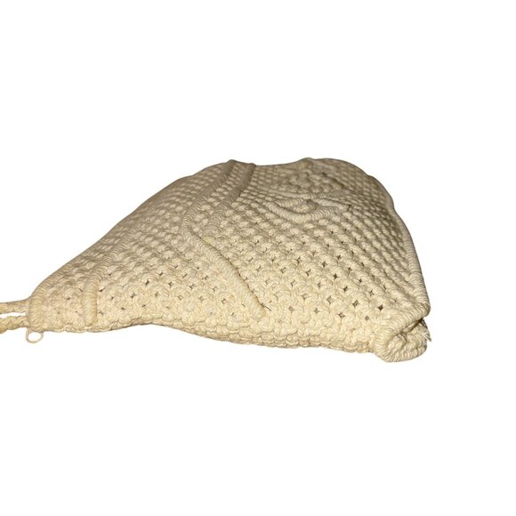 Macrame Crochet Woven Bag Purse Clutch Wristlet Handbag Vintage Bohemian Hippie - Picture 7 of 10